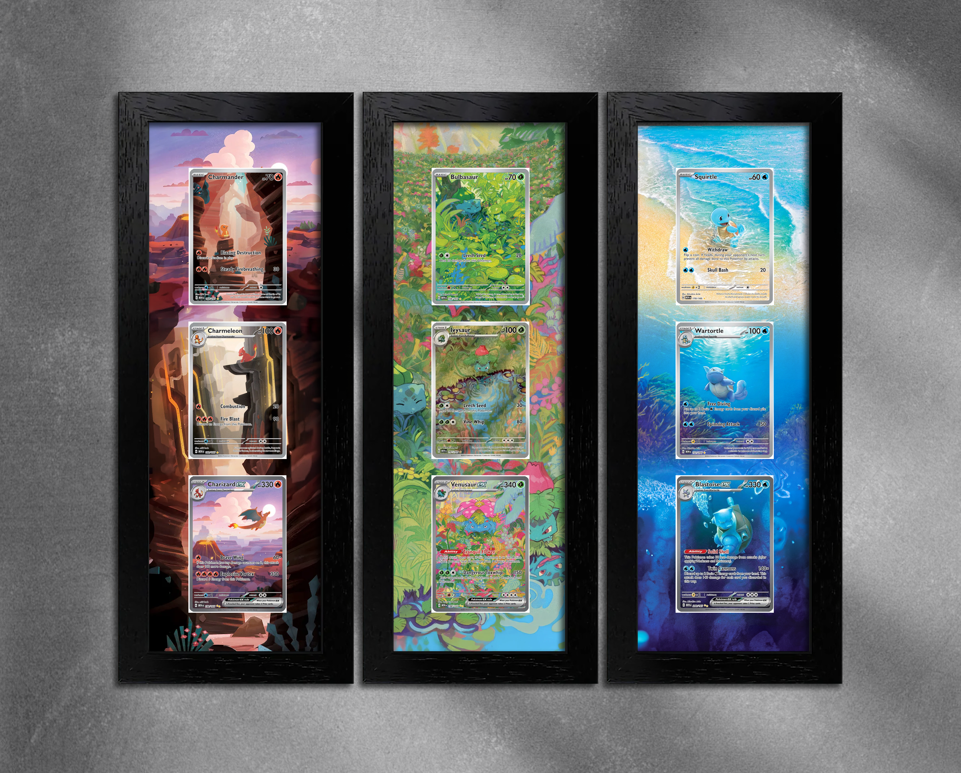 Pokemon 151 Kanto Starter Card Frame Trio Extended Artworks MomentoBrand Pokemon 151 Kanto Starter Card Frame Trio Extended Artworks MomentoBrand