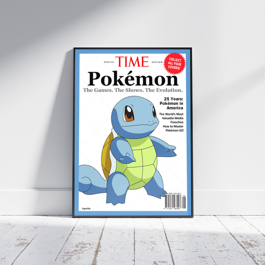 Pokemon Time Magazine Cover Squirtle Poster Print - Frame Options