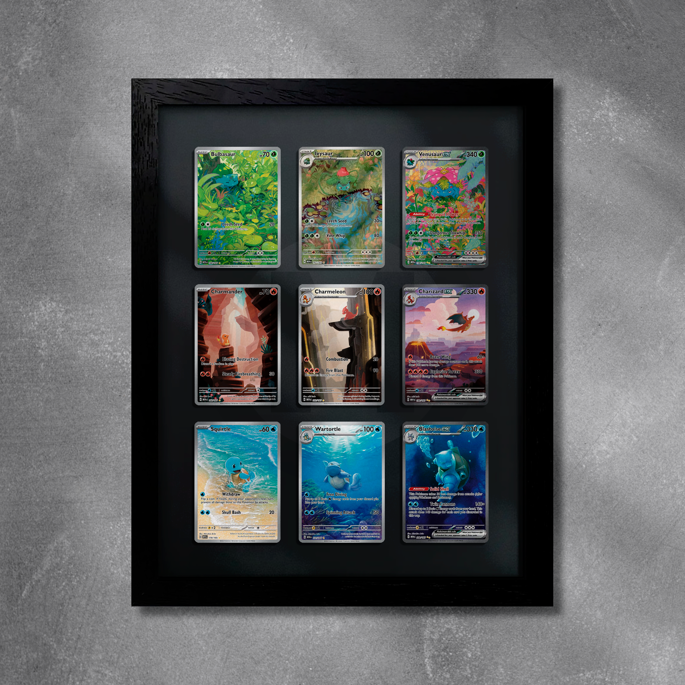 Pokemon 151 Kanto Starter Card Frame Pokemon 151 Kanto Starter Card Frame