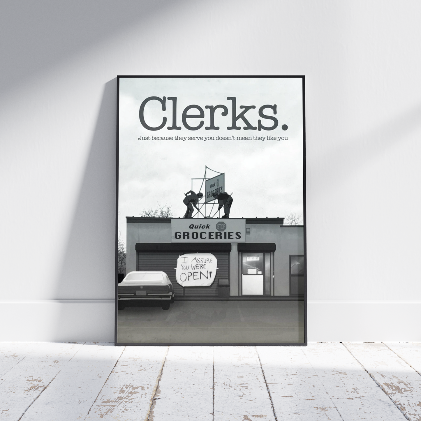 Clerks poster, Movie, Black and white, Comdy, 1994