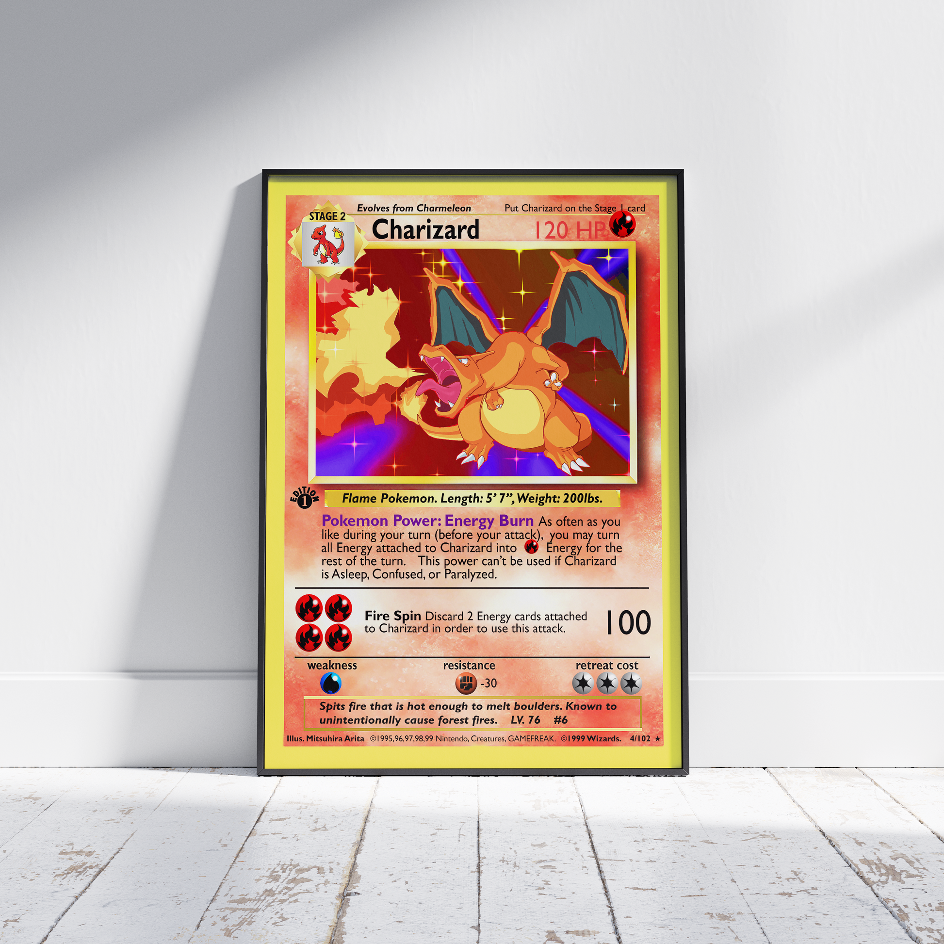 Pokemon 1st Edition Charizard Poster Print - Frame Options MomentoBrand Pokemon 1st Edition Charizard Poster Print - Frame Options MomentoBrand